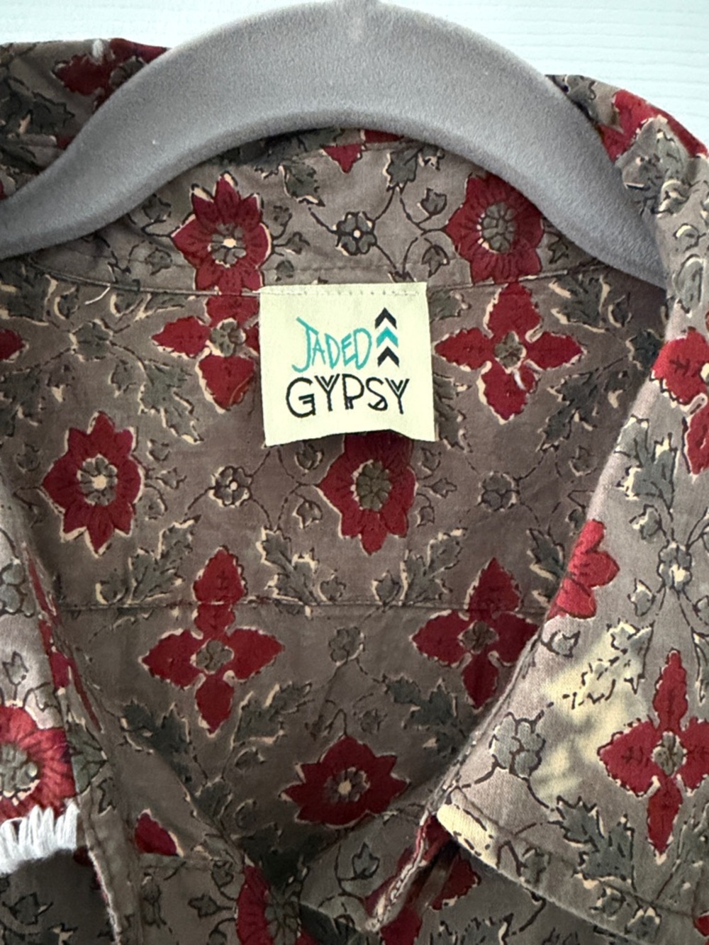 Jaded Gypsy Oversized Blouse Shirt Size large NWOT RANDOM BLEACH LOOK SPOTS - Picture 2 of 12